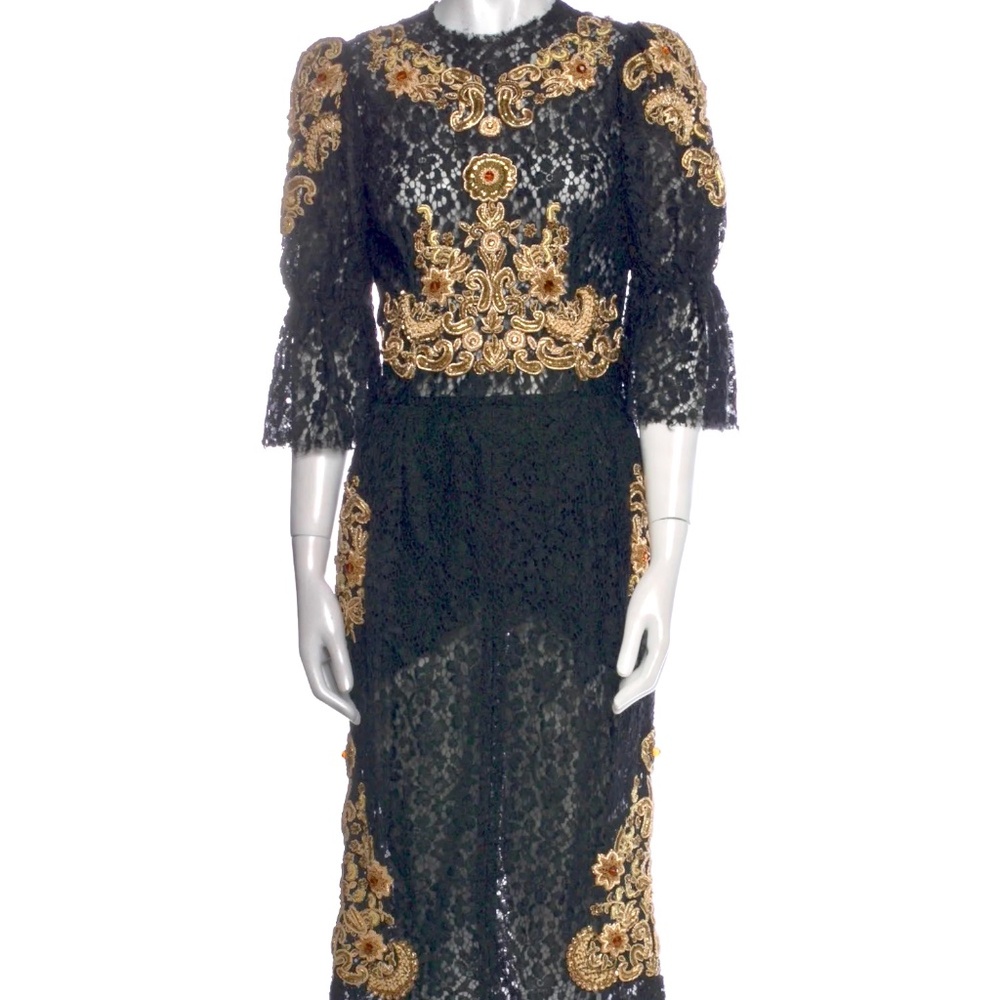 Dolce Gabbana embellished and embroidered lace dress IT 40